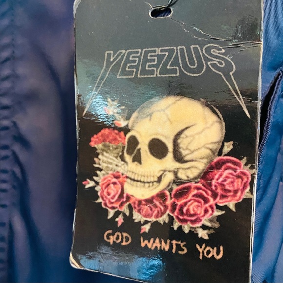 Kanye West X Yeezy Tour Bomber Jacket Navy with Cross EUC/Like New Unisex: Large - Picture 11 of 16